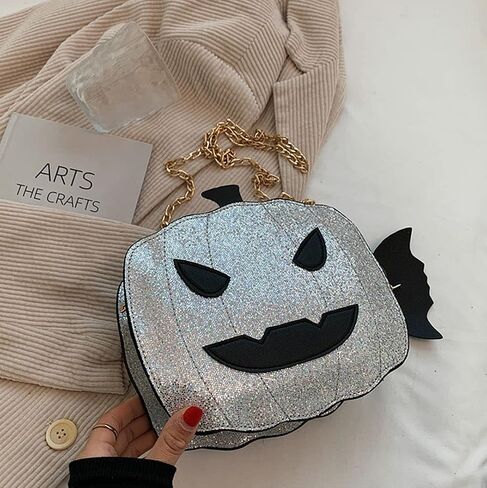 QZUnique Halloween Purses Gothic Novelty Shoulder Bag Pumpkin Coffin Skull Bat Crossbody Bag holiday Party Gift Candy Bag in Kuwait