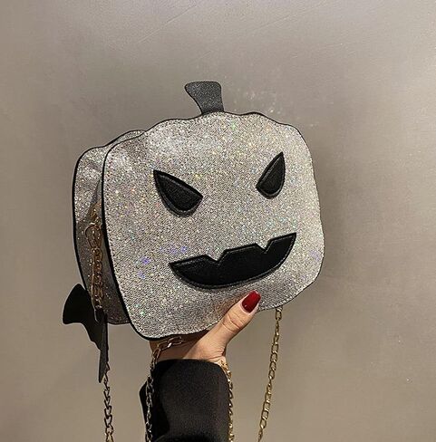 QZUnique Halloween Purses Gothic Novelty Shoulder Bag Pumpkin Coffin Skull Bat Crossbody Bag holiday Party Gift Candy Bag in Kuwait