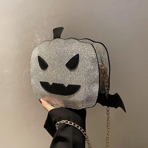 QZUnique Halloween Purses Gothic Novelty Shoulder Bag Pumpkin Coffin Skull Bat Crossbody Bag holiday Party Gift Candy Bag in Kuwait
