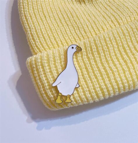 2Pcs Cartoon Big White Goose Heart Enamel Pins Lovely Animal Brooches Couple Badges Backpack Hat Shirt Lapel Pin Jewelry Gifts for Friends, Alloy Steel, no gemstone in Kuwait