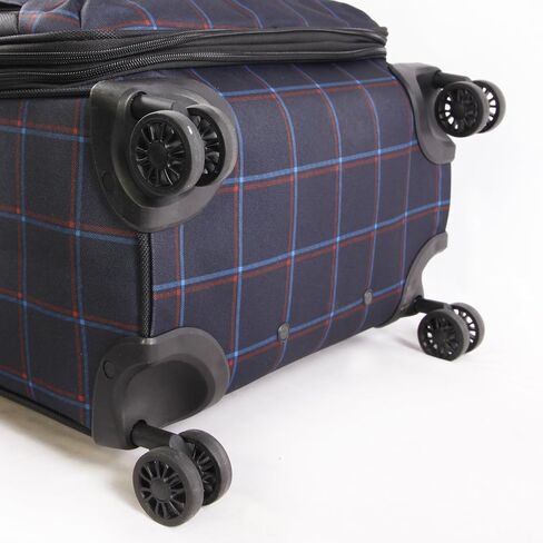 Original Penguin Original 3pc Expandable Suitcase Set with Spinner Wheels, Navy Plaid, One Size in Saudi Arabia