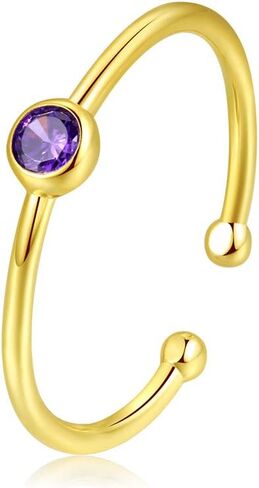 espere Sterling Silver Birthstone Stacking Ring Dainty Birthstone Rings Open Adjustable in Saudi Arabia