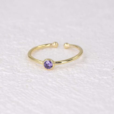 espere Sterling Silver Birthstone Stacking Ring Dainty Birthstone Rings Open Adjustable in Saudi Arabia