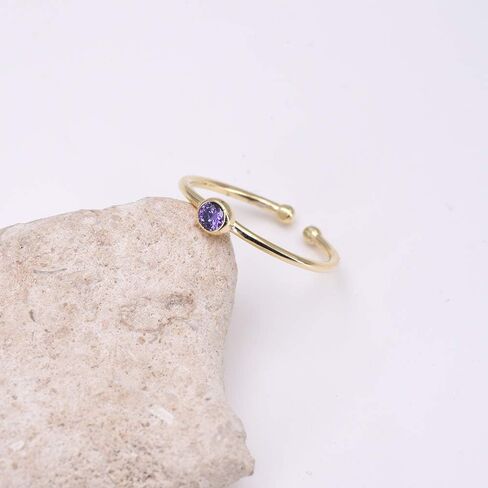 espere Sterling Silver Birthstone Stacking Ring Dainty Birthstone Rings Open Adjustable in Saudi Arabia