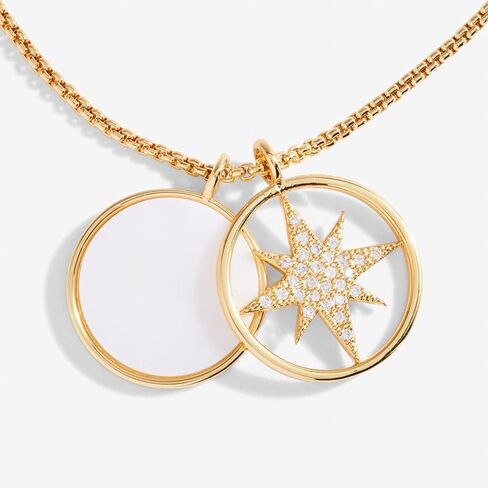 Katie Loxton Perla Mother of Pearl Star Womens Gold Plated 9.5 Inch Adjustable Charm Bracelet Pave Crystal Star, 9.5 Inch, Metal, not known in Kuwait