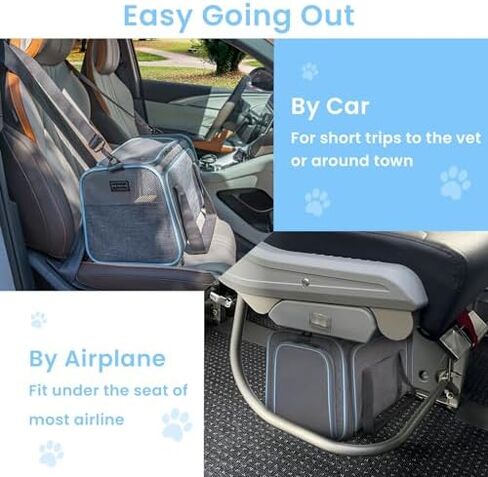حاملات أرنب قابلة للتوسيع من Petsfit، حاملة حيوانات أليفة معتمدة من شركة الطيران مقاس 16 بوصة مع امتدادين، وسادة ناعمة قابلة للغسل، رأس سحاب ذاتي القفل، حبل أمان مدمج، مناسب للسفر in Kuwait