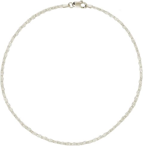 Ritastephens Italian Sterling Silver Mariner Link Chain Anklet, Bracelet, or Necklace (1.8mm, 2.7mm) in Saudi Arabia