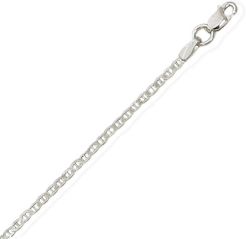Ritastephens Italian Sterling Silver Mariner Link Chain Anklet, Bracelet, or Necklace (1.8mm, 2.7mm) in Saudi Arabia