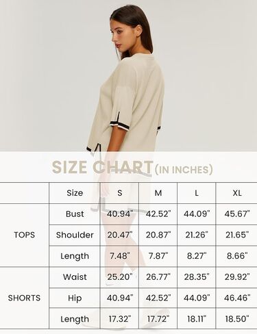 Athlisan Womens Sweater Sets Two Piece Outfits Knitted Tops Elastic Waist Shorts Lounge Sets in Kuwait