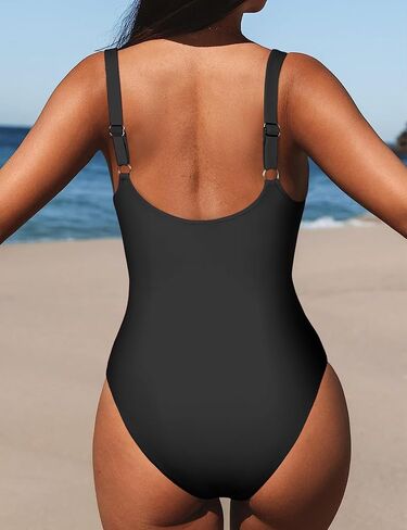 Firpearl Underwire One Piece Swimsuits for Women Twist V Neck Swimwear Ruched Tummy Control Bathing Suits in Saudi Arabia