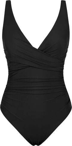 Firpearl Underwire One Piece Swimsuits for Women Twist V Neck Swimwear Ruched Tummy Control Bathing Suits in Saudi Arabia
