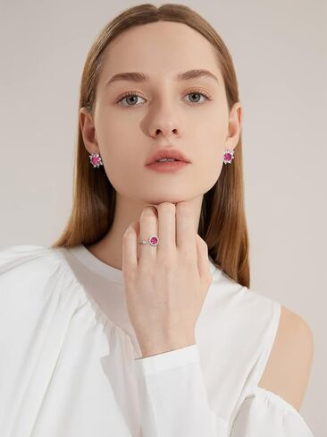 TOSGMY 925 الفضة الاسترليني الململة جوهرة خواتم للنساء حلقات قابلة للتعديل حلقات مفتوحة الدوار الدائري كوكبة شهر خاتم عيد ميلاد عيد الحب هدية مجوهرات للمرأة in Kuwait