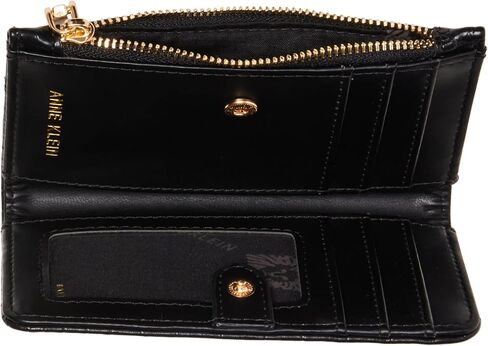 Anne Klein AK 2 Piece Gift Set with Croco Zip Clutch and Card case, Black in Saudi Arabia