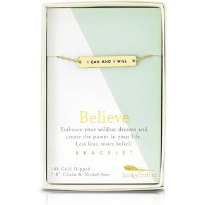 محظوظ ريشة قوية وقحة صدق أستطيع وأنا سوف 14 ك الذهب انخفض سحر سوار مغلف in Kuwait