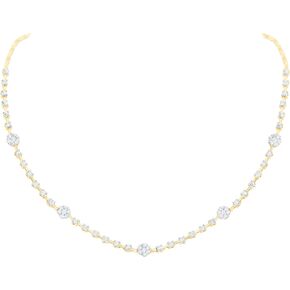 Jewels By Lux 14kt Yellow Gold Womens Round Diamond 16-inch Flower Cluster Necklace 2 Cttw in Saudi Arabia
