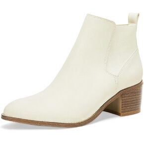 Womens Pointed Toe Ankle Boots Chunky Block Stacked Mid Heel Side Zipper Elastic Comfort Winter Booties Shoes