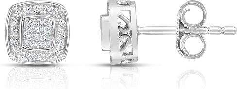 Natalia Drake 1/10 Cttw Small Diamond Stud Earrings for Women in Rhodium Plated 925 Sterling Silver Color H-I/Clarity I2-I3 in Saudi Arabia
