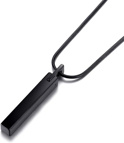 MOO&LEE Men's Tungsten Steel Bar Pendant Necklace with 22 Inches Stainless Steel Snake Chain in Saudi Arabia