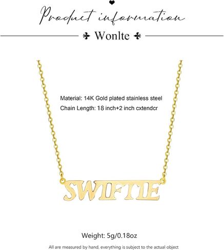 قلادة ونلت 1989 من الذهب SWIFTIE Lover All Too Wellless REP Singer Signature قلادات للنساء، هدايا لمحبي الموسيقى TS هدايا قلادة مستوحاة in Kuwait