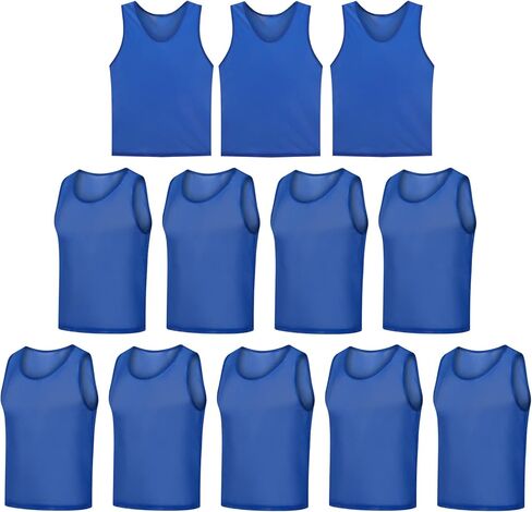 LTHYTY 12 Pack Scrimmage Vest/Team Training Jerseys/Sports Pinnies/Practice Jerseys/Soccer Bibs with Carry Bag in Saudi Arabia