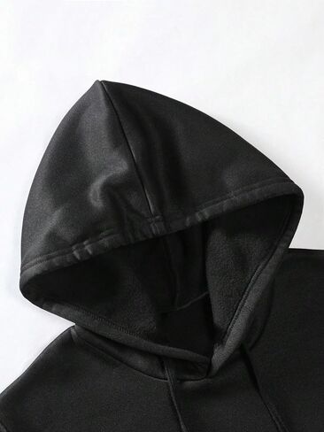 SweatyRocks Men's Letter Graphic Print Hoodies Drop Shoulder Drawstring Hooded Sweatshirt With Pocket in Saudi Arabia