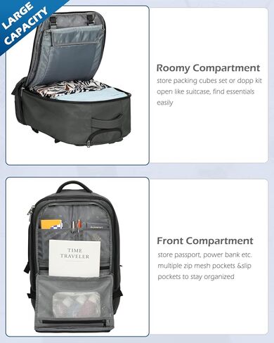 حقيبة ظهر هاينز إيجل 42 لتر بعجلات حقيبة ظهر للسفر معتمدة من الطيران تحمل على الأمتعة باللون الرمادي مع مجموعة من 3 مكعبات تعبئة باللون الأحمر والبنفسجي in Kuwait