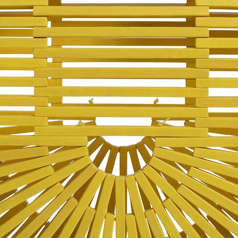 هاوي شنطة يد كبيرة توت من الخيزران مصنوعة يدويا من الخيزران مناسبة للشاطئ الصيفي او العطلات - هدية رائعة لاعياد الميلاد وعيد الام - اصفر واصفر, اصفر in Kuwait