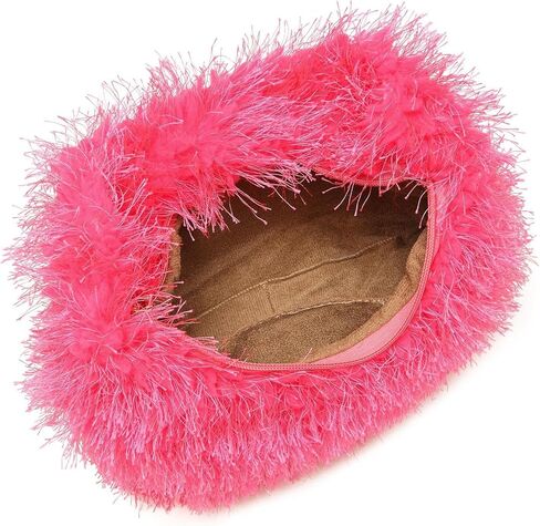Faux Fur Fluffy Hobo Bag Furry Handbag Purse Y2K Fuzzy Tote Bag,Trendy Cute Plush Purse for Women in Saudi Arabia