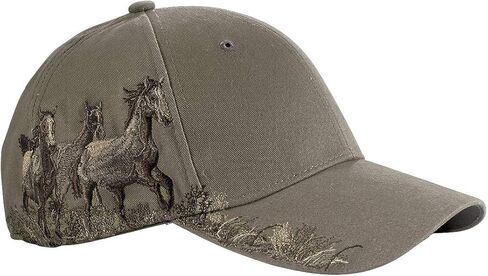 PGI Traders Embroidered Horses Baseball Hat | Barn Cap for Women | Gift for Horse Lovers | Stable | Equestrian | Cotton Twill | Adjusts to Fit Most in Saudi Arabia