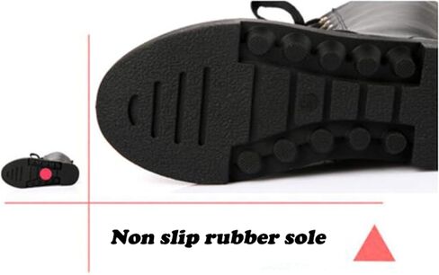 PPXID Kid's Girl's Waterproof Leather Lace-Up Zipper Mid Calf Combat Boots Outdoor Riding Boots in Saudi Arabia