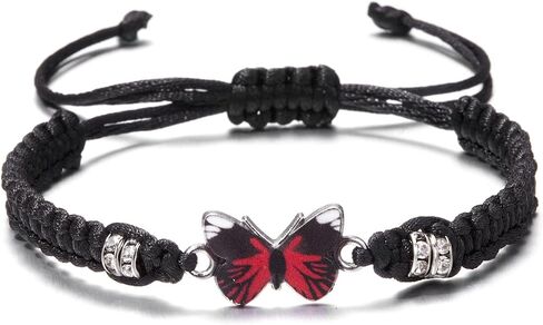 Pingyongchang Butterfly Charm Bracelet Adjustable String Butterfly Friendship Bracelets Cute Hand Woven Colorful Butterfly Charm Bracelets for Women Girls Gifts Jewelry in Saudi Arabia