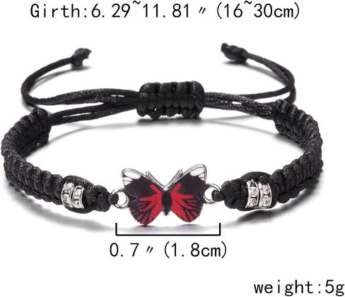 Pingyongchang Butterfly Charm Bracelet Adjustable String Butterfly Friendship Bracelets Cute Hand Woven Colorful Butterfly Charm Bracelets for Women Girls Gifts Jewelry in Saudi Arabia