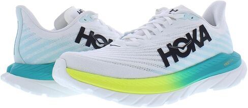 HOKA ONE ONE Mach 5 Mens Shoes Size 9, Color: White/Blue Glass in Saudi Arabia