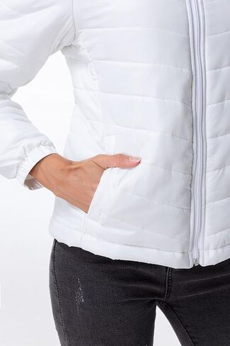 Women's Lightweight Water-Resistant Long-Sleeve Full-Zip Hooded Puffer Jacket Coat in Kuwait