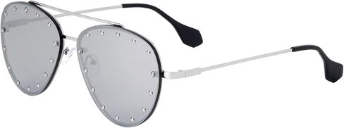 Brooklyn Rimless Oversized Studded Aviators Sunglasses Riveted Fashion Men Women AV-1672 in Saudi Arabia