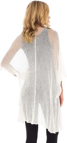 SHU-SHI Womens Long Sheer Kimono Cardigan Sweater Open Front Beach Top Cover Up in Saudi Arabia