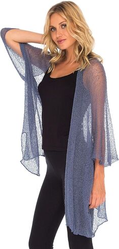 SHU-SHI Womens Long Sheer Kimono Cardigan Sweater Open Front Beach Top Cover Up in Saudi Arabia