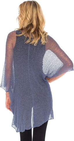 SHU-SHI Womens Long Sheer Kimono Cardigan Sweater Open Front Beach Top Cover Up in Saudi Arabia