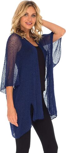 SHU-SHI Womens Long Sheer Kimono Cardigan Sweater Open Front Beach Top Cover Up in Saudi Arabia