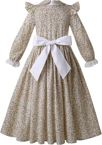 فستان Pettigirl Girls Pioneer التنكري للأطفال الصغار في الثمانينيات من طراز Colonial Prairie in Kuwait