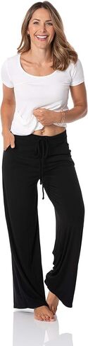 KICKEE Women’s Solid Color Lounge Pants, Extra Soft Viscose from Bamboo, Comfortable Loungewear for Women in Saudi Arabia