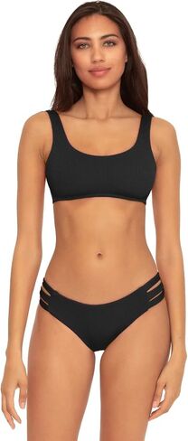 BECCA Women's Standard Fine Line Scoop Bikini Top, Adjustable, Swimwear Separates in Saudi Arabia