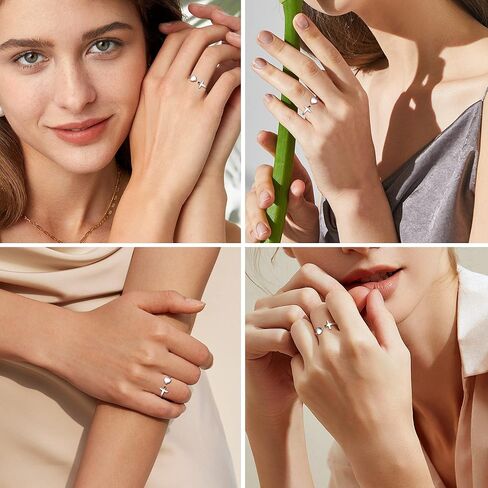 Sllaiss 925 فضة القلب الصليب خواتم للنساء 5A تشيكوسلوفاكيا مفتوحة خاتم مصمم من أجزاء متراصة المسيحية الدينية الصليب المفصل الدائري in Kuwait