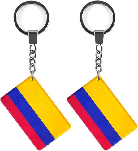 QQSD Colombia Flag Keychain Colombian Key Ring (2 Pack) in Saudi Arabia
