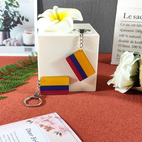 QQSD Colombia Flag Keychain Colombian Key Ring (2 Pack) in Saudi Arabia