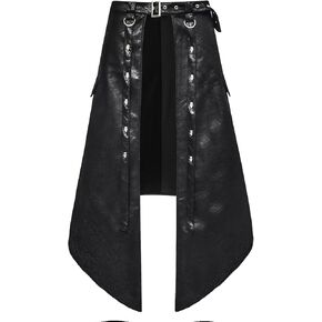 Thopil Women's Faux Leather Steampunk Gothic Apron Adjustable Half Skirt in Kuwait