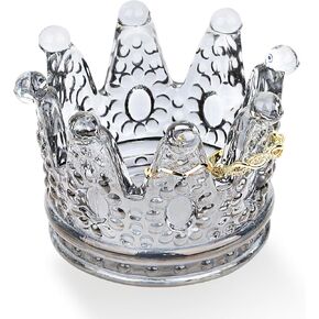 ZNCZHZN 3 قطع حامل حلقات للمجوهرات، طبق خاتم مجوهرات تاج كريستال، حلية وصينية حامل مجوهرات - هدية عيد ميلاد مثالية للفتيات (3 قطع طلاء ذهبي) in Kuwait