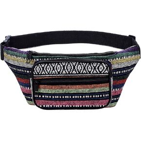 Kayhoma Boho Fanny Pack Stripe Festival Retro Vintage Flat Bum حقائب السفر المشي لمسافات طويلة حقيبة الخصر الورك in Kuwait