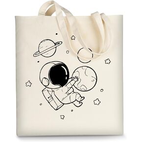AUSVKAI Canvas Tote Bag Aesthetic Cute For Women School Grocery Bag Cotton Cloth Beach Totes Gift For Kids Girl
