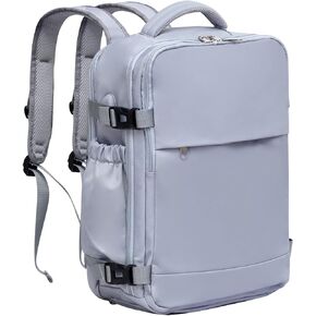 حقيبة ظهر للكمبيوتر المحمول للسفر من JULY'S SONG للنساء والرجال، مقاس 16 بوصة مع منفذ شحن USB مع حجرة للأحذية، حقيبة ظهر جامعية مقاومة للماء، رمادي in Kuwait